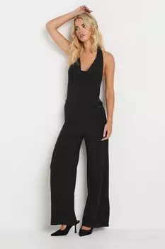 Широкий комбинезон с лямкой через шею и поясом Pixiegirl Petite, черный