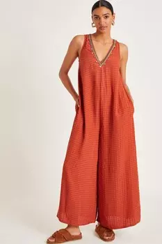 Широкий комбинезон с отделкой цвета ореха Monsoon, оранжевый