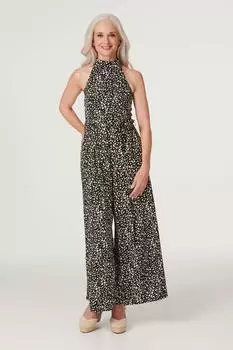 Широкий комбинезон с принтом Izabel London, черный