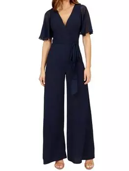 Широкий комбинезон Surplice Rene Ruiz Collection, синий