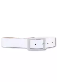 Широкий кожаный ремень BERND GTZ с прямоугольной застежкой, белый