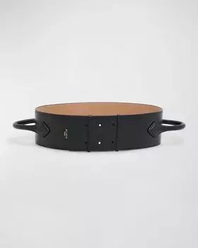 Широкий кожаный ремень Teckel Handel ALAIA, цвет Noir