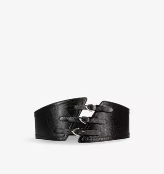 Широкий кожаный ремень The Kooples, черный