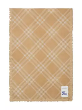 Широкий шарф в клетку Burberry, нейтральный