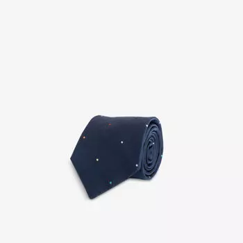 Широкий шелковый галстук с точечной вышивкой Paul Smith, темно-синий