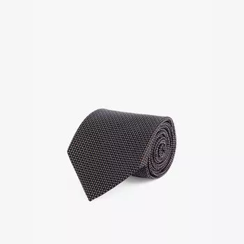 Широкий шелковый галстук с узором в горошек Tom Ford, коричневый