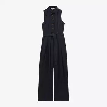 Широкий тканый комбинезон perla с поясом Reiss, синий