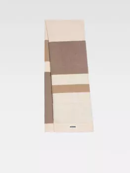 Широкий трехцветный шарф JACQUEMUS The Arazzo scarf, цвет Multi-Beige