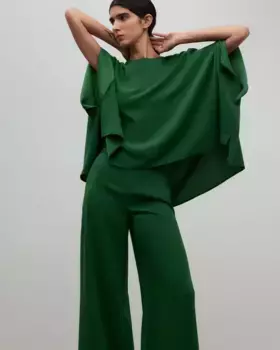 Широкий зеленый женский топ Adolfo Dominguez, зеленый