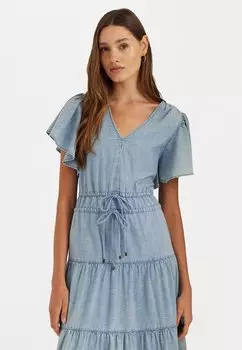 Широкое платье Lauren Ralph Lauren TOFLEUR SHORT SLEEVE DAY DRESS, стирка Isla