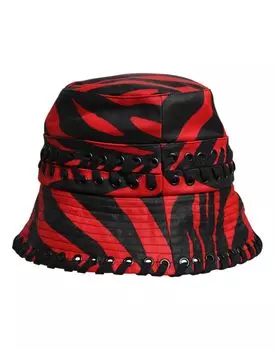 Широкополая шляпа из полиэстера с черными и красными полосками Dolce & Gabbana, черный/красный