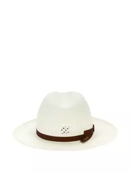 Широкополая шляпа с перфорацией Borsalino, белый