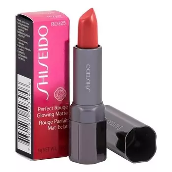 Shiseido, Perfect Rouge Glowing Matte, матовая помада RD 325 Coral Glow, 4 г