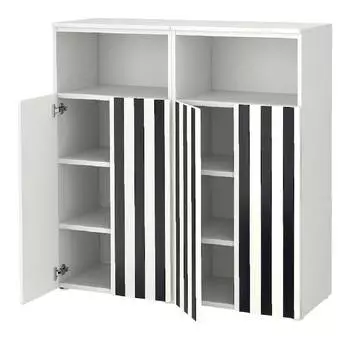 Шкаф для хранения Ikea Smastad/Platsa 120Х42Х123 см, белый/черный