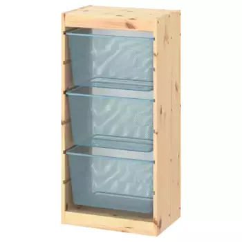 Шкаф для хранения, сосна/серо-синий, 44x30x91 см, TROFAST IKEA