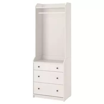 Шкаф открытый с 3 ящиками, белый, 70х199 см, HAUGA IKEA