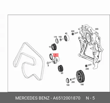 Шкив натяжителя ремня A6512001870 MERCEDES-BENZ