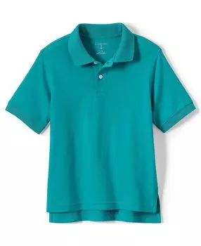 Школьная форма, детская рубашка-поло с короткими рукавами и интерлоком Lands' End