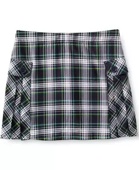 Школьная форма для девочек, детская юбка в клетку со складками по бокам выше колена Lands' End