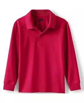 Школьная форма для девочек, рубашка поло с длинными рукавами Rapid Dry Lands' End, красный