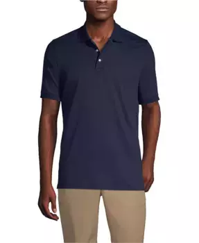 Школьная форма: мужская поло с коротким рукавом из интерлока Lands' End, синий