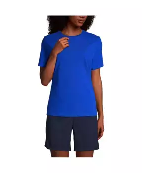 Школьная форма Женская футболка с коротким рукавом Feminine Fit Essential T-shirt Lands' End, синий