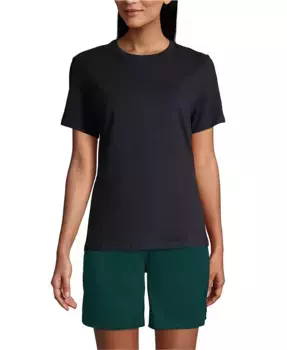 Школьная форма Женская футболка с коротким рукавом Feminine Fit Essential T-shirt Lands' End, черный