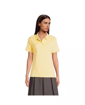 Школьная форма, женская рубашка поло с короткими рукавами и интерлоком Lands' End