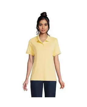 Школьная форма, женская рубашка поло с короткими рукавами и интерлоком Lands' End