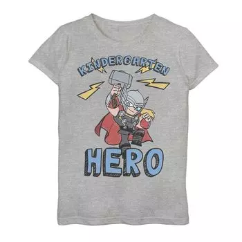 Школьная футболка с героем детского сада для девочек 7–16 лет Marvel The Mighty Thor Licensed Character