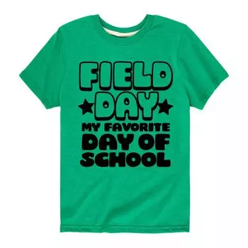 Школьная футболка с рисунком «Favorite Day» для мальчиков 8–20 лет Field Day Licensed Character, зеленый