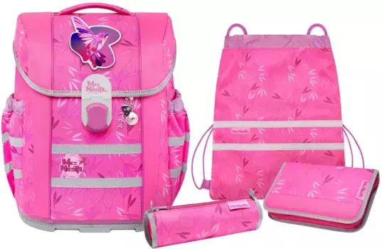 Школьная сумка McNeill "mac2, Birdy", светоотражающие полосы на лямках, светоотражающие поверхности, в том числе пенал, спортивная сумка, рулончик для карандашей и магнит с мотивом, цвет Birdy