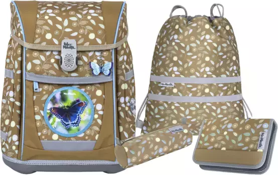 Школьная сумка McNeill "Тенеро, Грета", светоотражающие полосы на лямках, светоотражающие поверхности, включая пенал, спортивную сумку, рулончик для карандашей и магнит с мотивом, цвет Greta