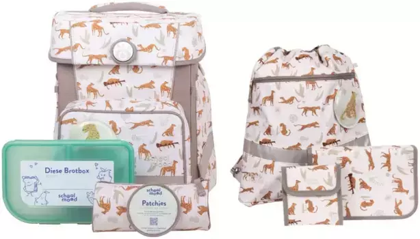 Школьная сумка SCHOOL-MOOD "Champion Maxx, Nordic Collection, Leopard", световозвращающие поверхности, из переработанного материала, цвет Leopard