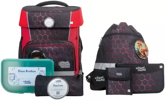 Школьная сумка SCHOOL-MOOD "Чемпион, Мика (Дракон)", световозвращающие поверхности, со светодиодной нашивкой; изготовлен из переработанного материала, цвет Mika