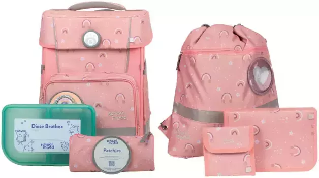 Школьная сумка SCHOOL-MOOD "Чемпион, Nordic Collection, Радуга", световозвращающие поверхности, из переработанного материала, цвет Rainbow