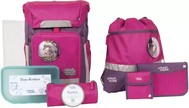 Школьная сумка SCHOOL-MOOD "Rebel Air+, Луиза (единорог)", световозвращающие поверхности, из переработанного материала, цвет Luisa