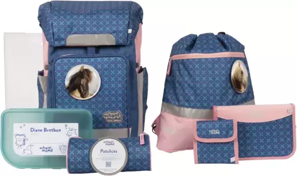 Школьная сумка SCHOOL-MOOD "Rebel Air+, Мила (лошадь)", световозвращающие поверхности, из переработанного материала, цвет Mila