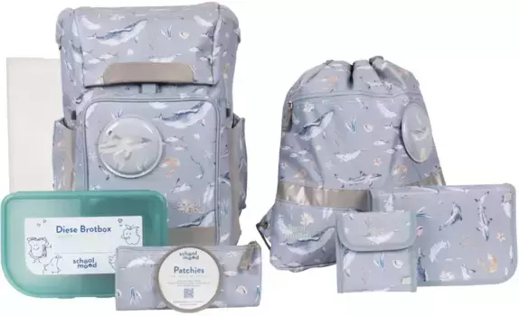 Школьная сумка SCHOOL-MOOD "Rebel Air+, Nordic Collection, Aqua", световозвращающие поверхности, из переработанного материала, цвет Aqua