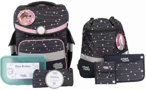 Школьная сумка SCHOOL-MOOD "Timeless, Ella (Pony)", световозвращающие поверхности, из переработанного материала, цвет Ella