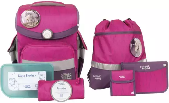 Школьная сумка SCHOOL-MOOD "Timeless, Луиза (единорог)", световозвращающие поверхности, со светодиодной вставкой; изготовлен из переработанного материала, цвет Luisa