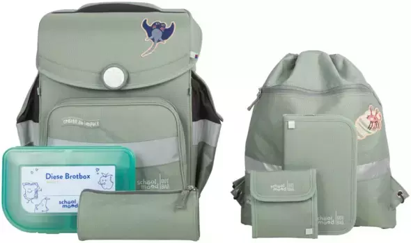 Школьная сумка SCHOOL-MOOD "Timeless, Reef", световозвращающие поверхности, изготовлены из переработанного материала, цвет Reef