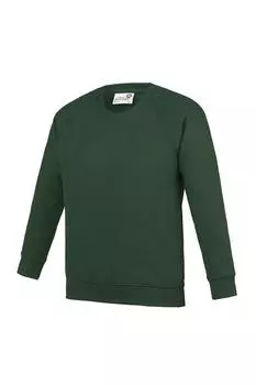 Школьная толстовка Academy с круглым вырезом реглан AWDis, зеленый