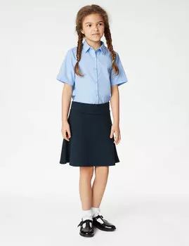 Школьная юбка из джерси для девочек (2–18 лет) Marks & Spencer, темно-синий
