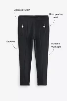 Школьные брюки для девочек из ткани понте Clarks, черный