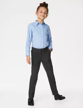 Школьные брюки узкого кроя для девочек (2–18 лет) Marks & Spencer, серый