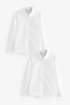 Школьные рубашки для девочек, 2 шт в упаковке Clarks, белый