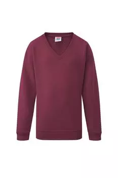 Школьный джемпер с V-образным вырезом David Luke, красный