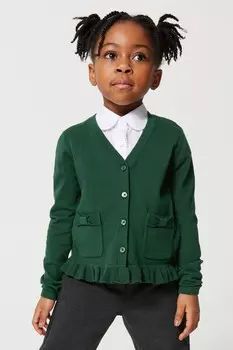 Школьный кардиган с V-образным вырезом Clarks, зеленый