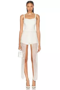 Школьный комбинезон с жемчужными кристаллами Alexis, слоновая кость